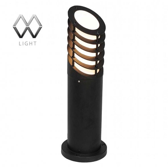 Столб уличный MW-Light Уран, 1 плафон, черный, белый (803040401)