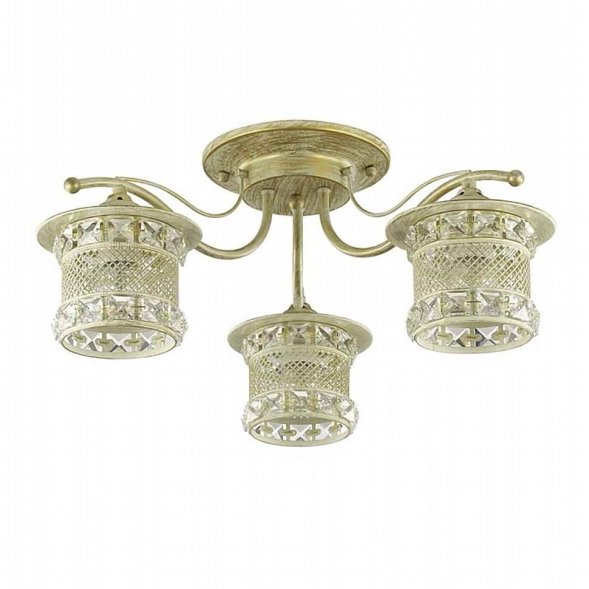 Люстра потолочная Lumion Sammati, 3 плафона, золото с белым и прозрачным (3482/3C)