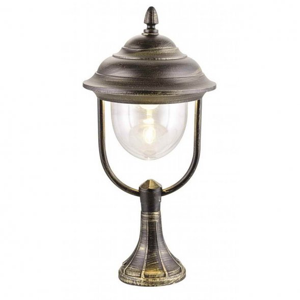 Столб уличный Arte Lamp Barcelona, 1 плафон, черный с коричневым, прозрачный (A1484FN-1BN)