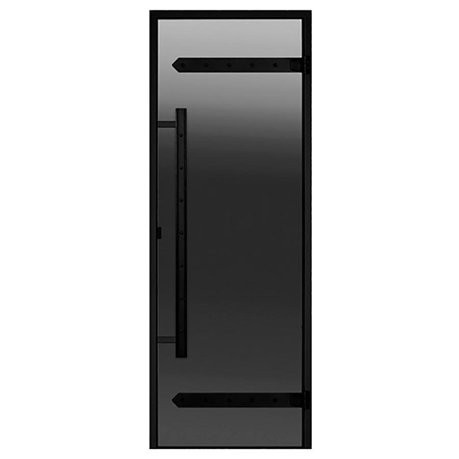 HARVIA Двери стеклянные LEGEND 8/19 черная коробка алюминий, стекло серое