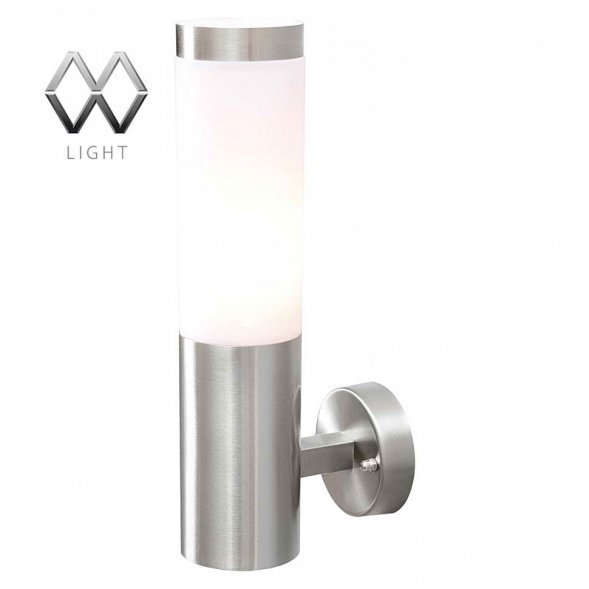 Бра уличное MW-Light Плутон, 1 плафон, никель, белый (809020401)