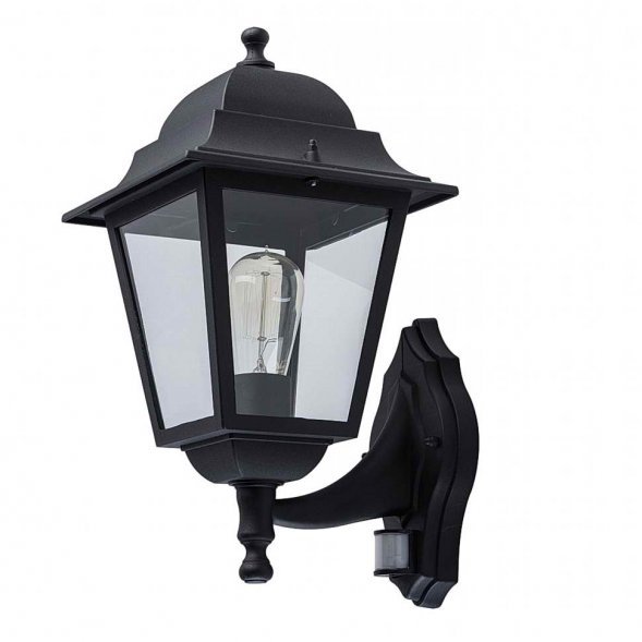 Бра уличное с датчиком движения MW-Light Глазго, 1 плафон, черный с прозрачным (815020701)
