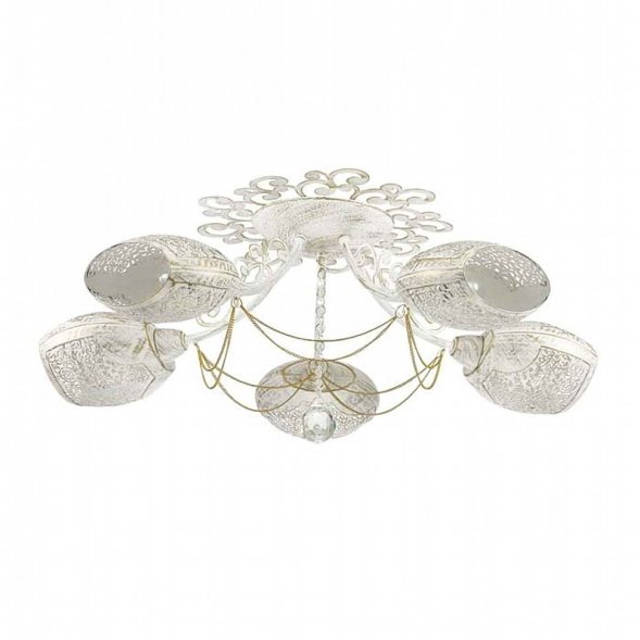 Люстра потолочная Lumion Melbano, 5 плафонов, белый с золотом и прозрачным (3500/5C)