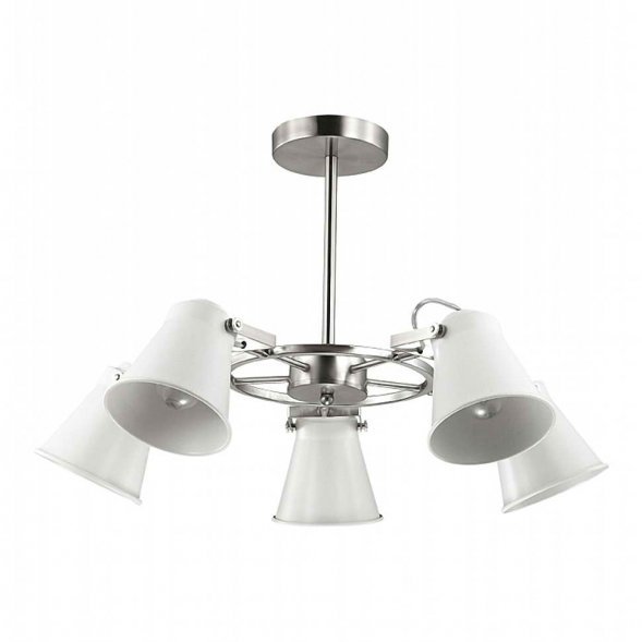 Люстра потолочная Lumion Arudlis, 5 плафонов, никель с белым (3591/5C)