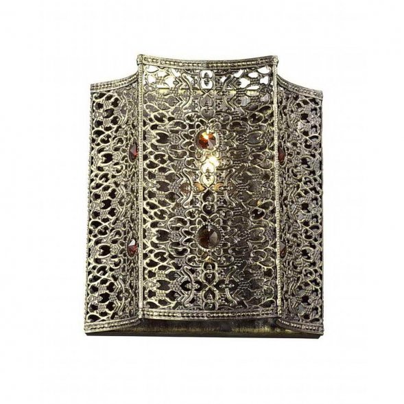 Настенный светильник Favourite Bazar, 1 лампа, золото с коричневым и коньячным (1624-1W)