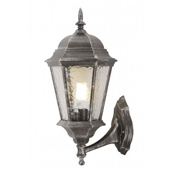 Бра уличное Arte Lamp Genova плафон вверх, 1 плафон, черный с серебром, прозрачный (A1201AL-1BS)