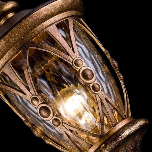 Столб уличный Maytoni Rua Augusta, 1 плафон, золото с коричневым, прозрачный (S103-119-51-R)