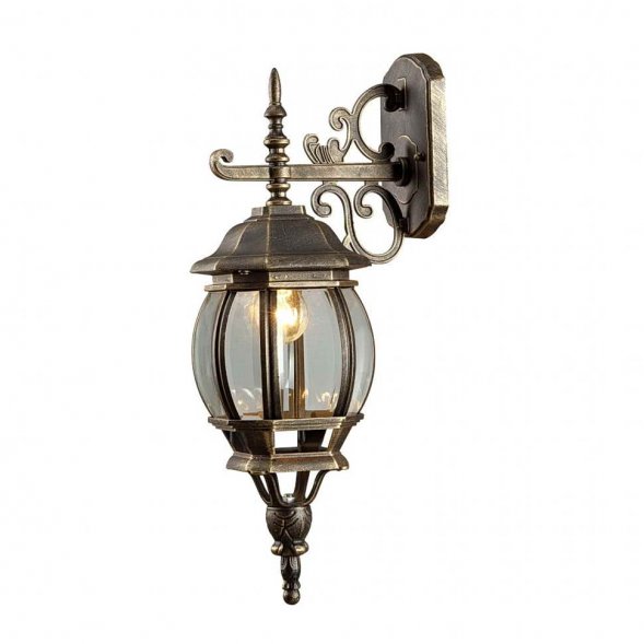 Бра уличное Arte Lamp Atlanta, 1 плафон, черный с золотом и прозрачным (A1042AL-1BN)