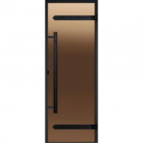 HARVIA Двери стеклянные LEGEND 8/21 черная коробка сосна, бронза D82101ML