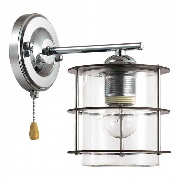 Бра Lumion Rotondum, 1 плафон, хром с коричневым и прозрачным (3504/1W)