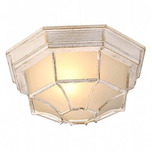 Светильник настенно-потолочный уличный Arte Lamp Pegasus, 1 плафон, белый с золотом (A3121PF-1WG)