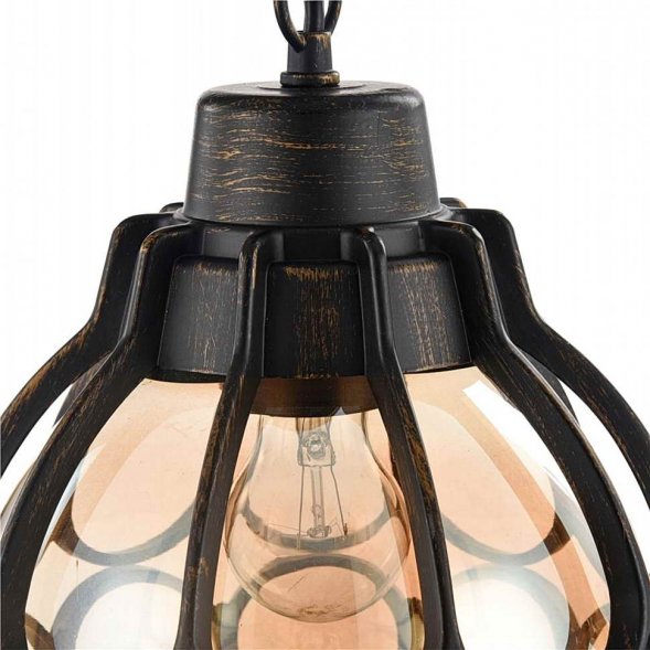Подвес уличный Maytoni Champs Elysees, 1 плафон, черный с бронзой и янтарным (S110-35-01-R)