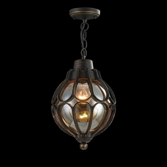 Подвес уличный Maytoni Champs Elysees, 1 плафон, черный с бронзой и янтарным (S110-35-01-R)