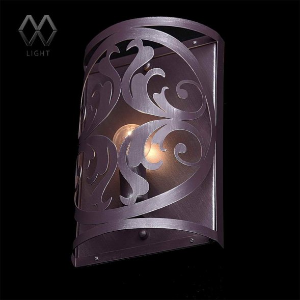 Светильник настенный MW-Light Замок, 1 лампа, коричневый с серебром (249026601)