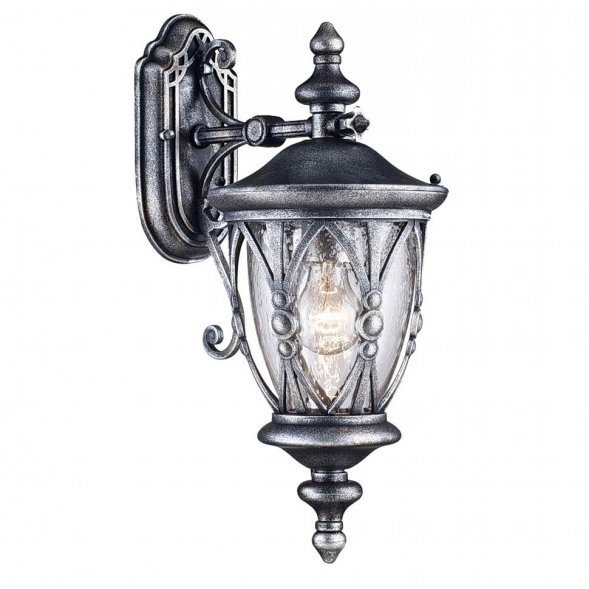 Бра уличное Maytoni Rua Augusta, 1 плафон, черный с серебром, прозрачный (S103-48-01-B)