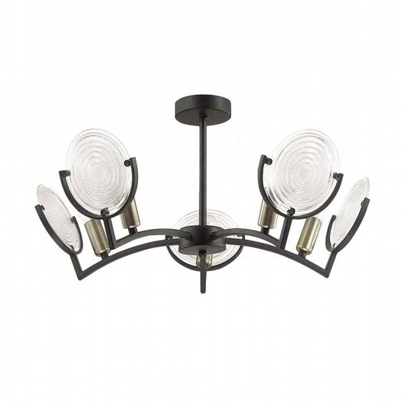Люстра потолочная Lumion Lunapiena, 5 плафонов, черный с бронзой и прозрачным (3510/5C)