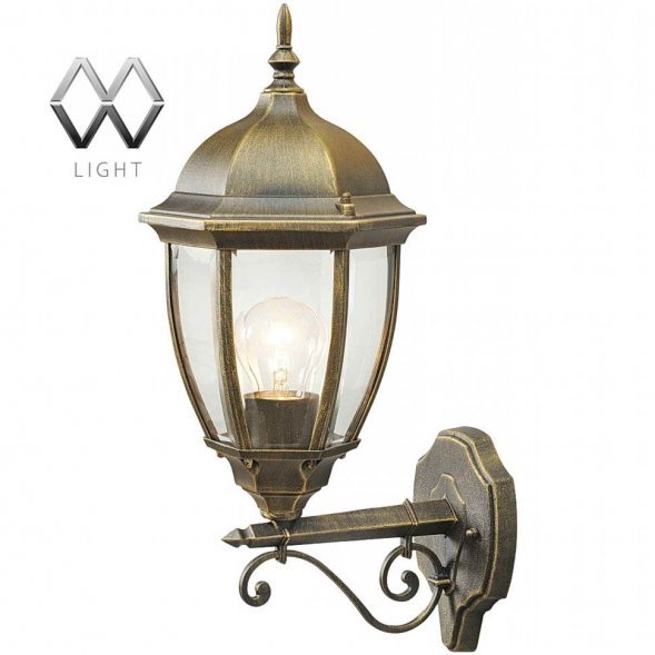Бра уличное MW-Light Фабур, 1 плафон, бронза, вверх (804020101)