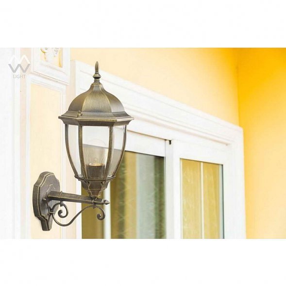 Бра уличное MW-Light Фабур, 1 плафон, бронза, вверх (804020101)