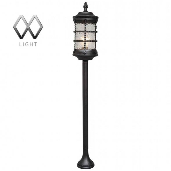 Столб уличный MW-Light Донато, 1 плафон, чёрный, прозрачный (810040501)