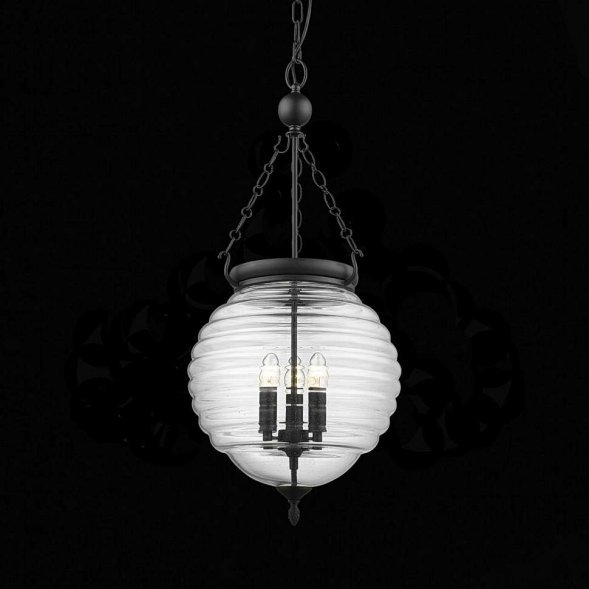 Люстра подвесная ST Luce Sotto, 3 лампы, черный с прозрачным (SL317.403.03)