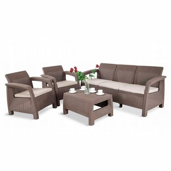 Комплект мебели Corfu Triple Set, капучино