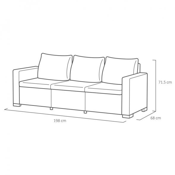 Комплект мебели California 3 Seater Set, капучино