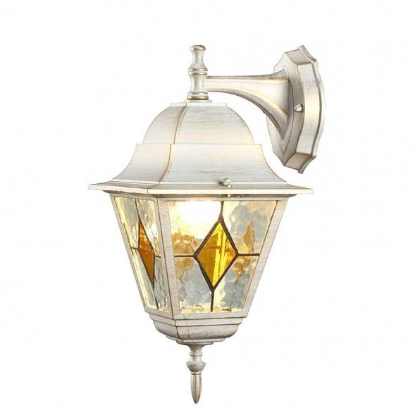 Бра уличное Arte Lamp Berlin, 1 плафон, белый с золотом, прозрачным и коньячным (A1012AL-1WG)