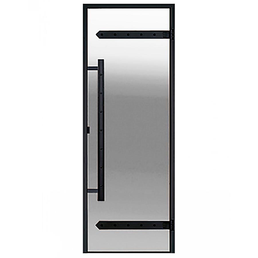 HARVIA Двери стеклянные LEGEND 9/19 черная коробка алюминий, стекло прозрачное