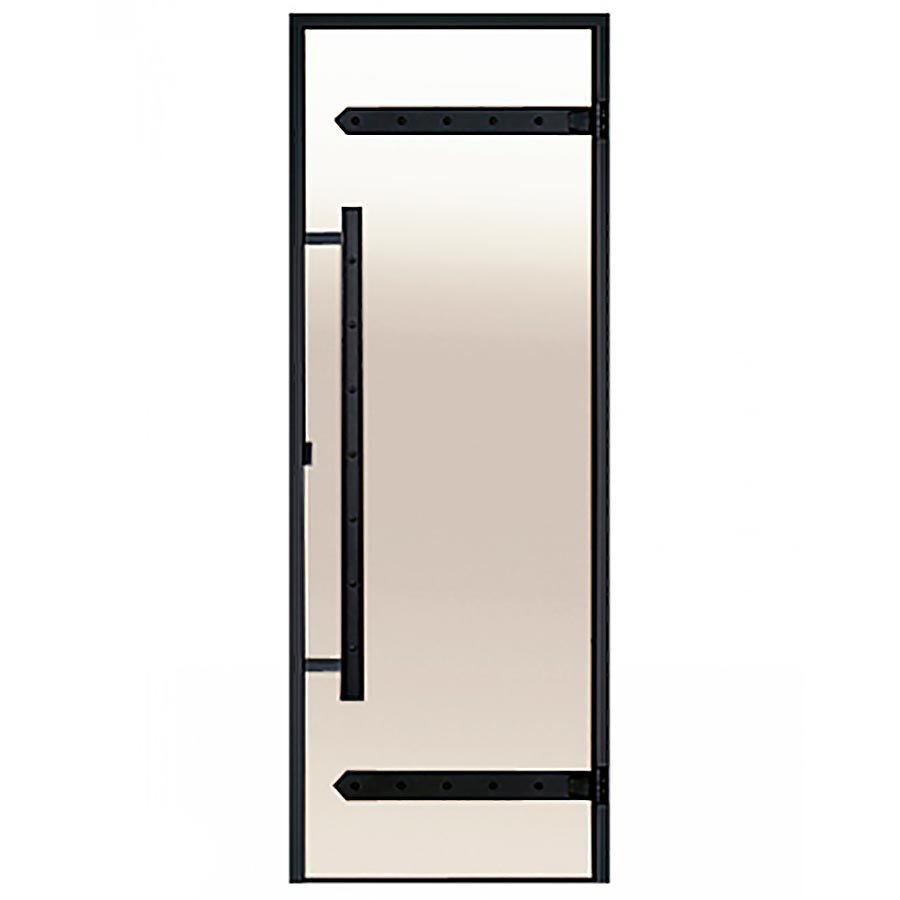 HARVIA Двери стеклянные LEGEND 9/19 черная коробка алюминий, стекло сатин, арт. DA91905L