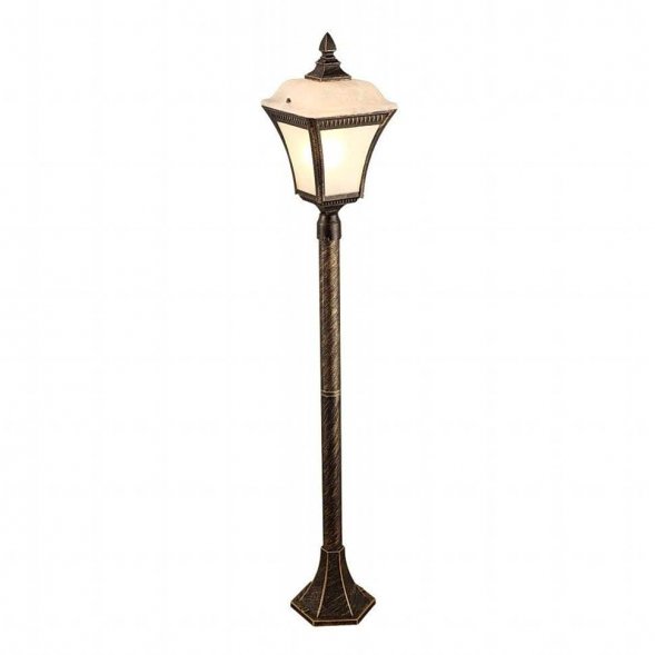 Столб уличный Arte Lamp Memphis, 1 плафон, коричневый с золотом и белым (A3161PA-1BN)