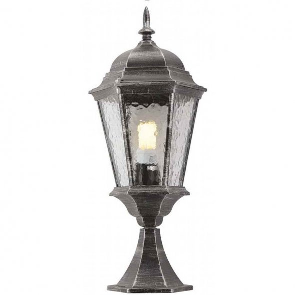 Столб уличный Arte Lamp Genova, 1 плафон, черный с серебром, прозрачный (A1204FN-1BS)
