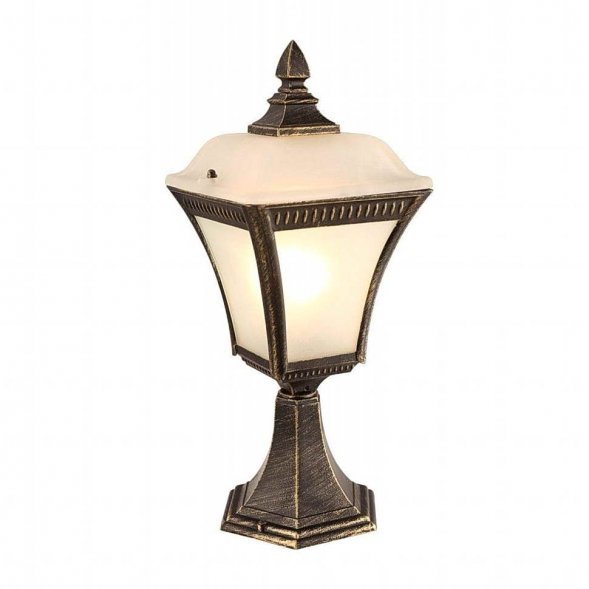 Столб уличный Arte Lamp Memphis, 1 плафон, коричневый с золотом и белым (A3161FN-1BN)
