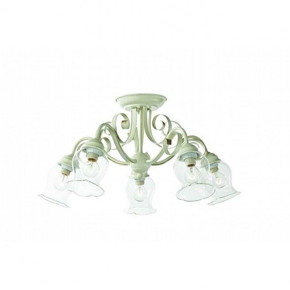 Люстра потолочная ST Luce, 5 плафонов, слоновая кость с золотом, прозрачный (SL145.502.05)