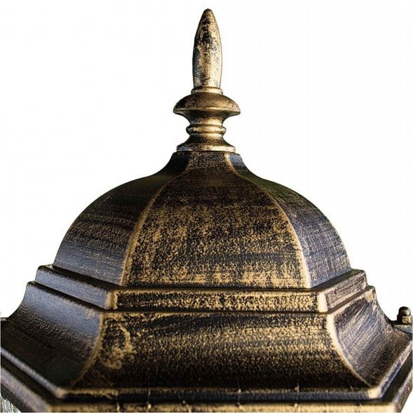 Столб уличный Arte Lamp Genova, 1 плафон, черный с золотом, прозрачный (A1204FN-1BN)