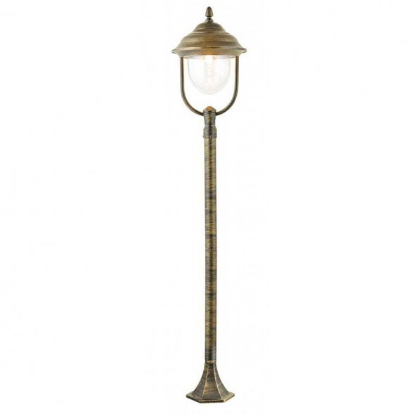 Столб уличный Arte Lamp Barcelona, 1 плафон, черный с коричневым, прозрачный (A1486PA-1BN)