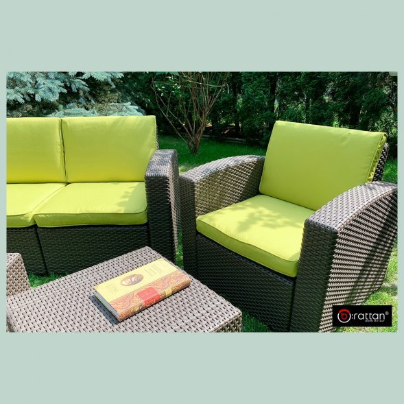Комплект чехлов на подушки для мебели Rattan Premium, нео яблоко
