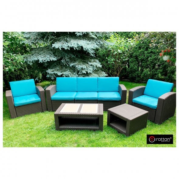 Комплект чехлов на подушки для мебели Rattan Premium, нео изумруд