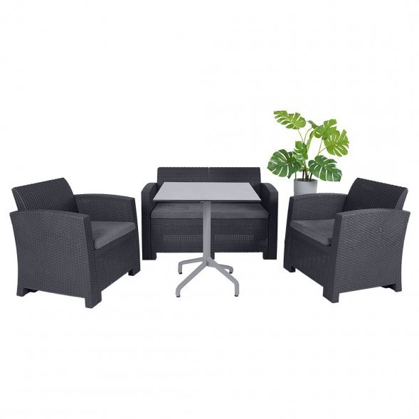 Кресло (2шт.) b:rattan Arizona, антрацит (2 подушки)