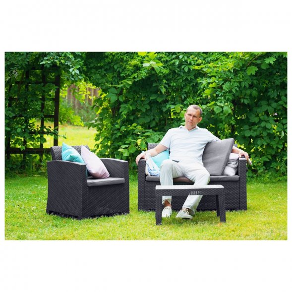 Кресло (2шт.) b:rattan Arizona, антрацит (2 подушки)