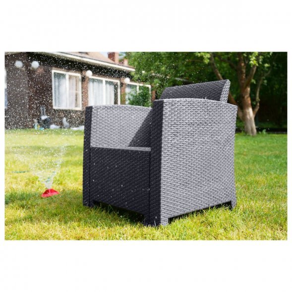 Кресло (2шт.) b:rattan Arizona, антрацит (2 подушки)