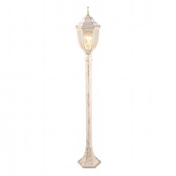 Столб уличный Arte Lamp Pegasus, 1 плафон, белый с золотом и прозрачным (A3151PA-1WG)