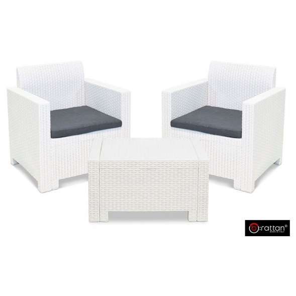 Комплект мебели NEBRASKA TERRACE Set (стол, 2 кресла), белый