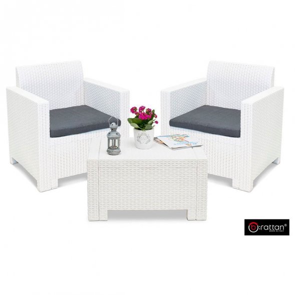Комплект мебели NEBRASKA TERRACE Set (стол, 2 кресла), белый