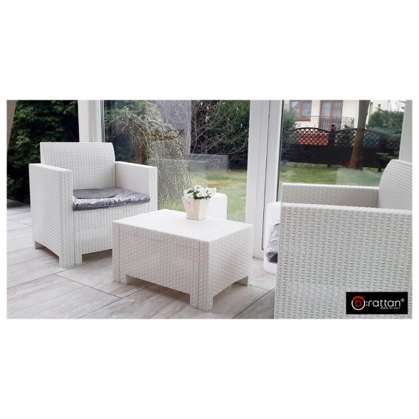 Комплект мебели NEBRASKA TERRACE Set (стол, 2 кресла), белый