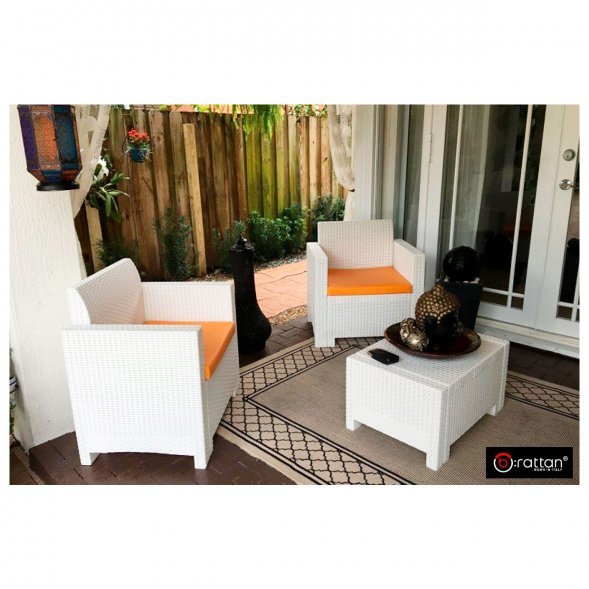 Комплект мебели NEBRASKA TERRACE Set (стол, 2 кресла), белый