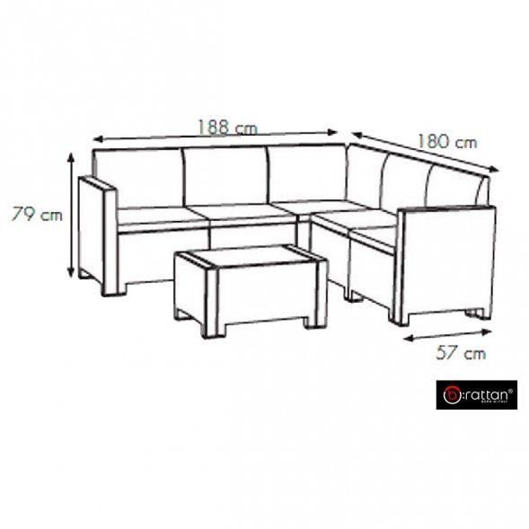 Комплект мебели NEBRASKA CORNER Set (углов. диван, столик), венге