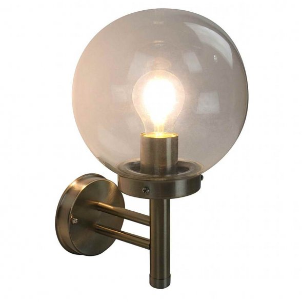 Бра уличное Arte Lamp Gazebo, 1 плафон, никель с прозрачным (A8365AL-1SS)