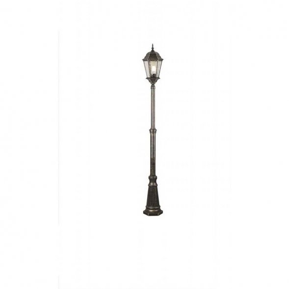 Столб уличный Arte Lamp Genova, 1 плафон, черный с золотом, прозрачный (A1207PA-1BN)