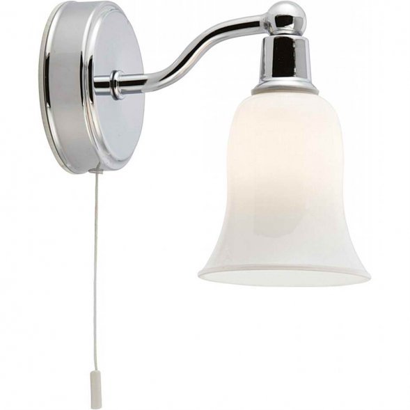 Бра влагозащищенное Arte Lamp Aqua, 1 плафон, хром, белый (A2944AP-1CC)