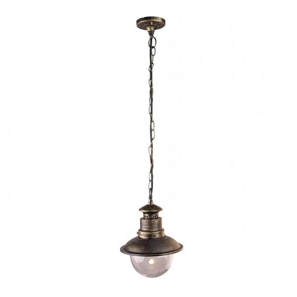 Подвес уличный Arte Lamp Amsterdam, 1 плафон, черный с золотом и прозрачным (A1523SO-1BN)